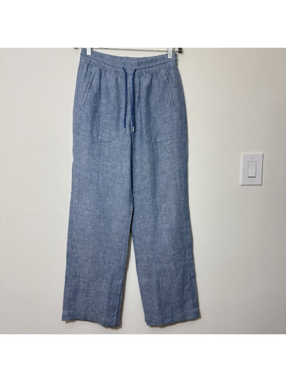 Athleta Women’s Retreat Linen Pants Size 4 Tall High Rise Wide Leg Drawstring